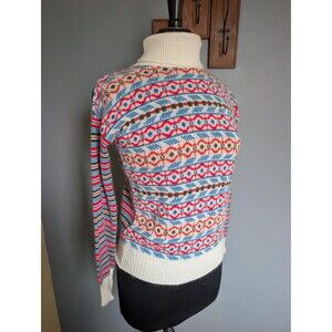 Vintage 80s Colorful Turtleneck Sweater